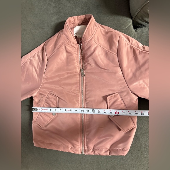 Anthropologie Pink Bomber Jacket with 2 Pockets & Ribbed Cuffs - Picture 11 of 12